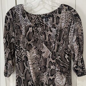 Snake Print Rouched Blouse by Style & Co. - XL